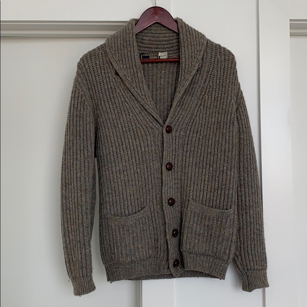Oversized button up wool sweater